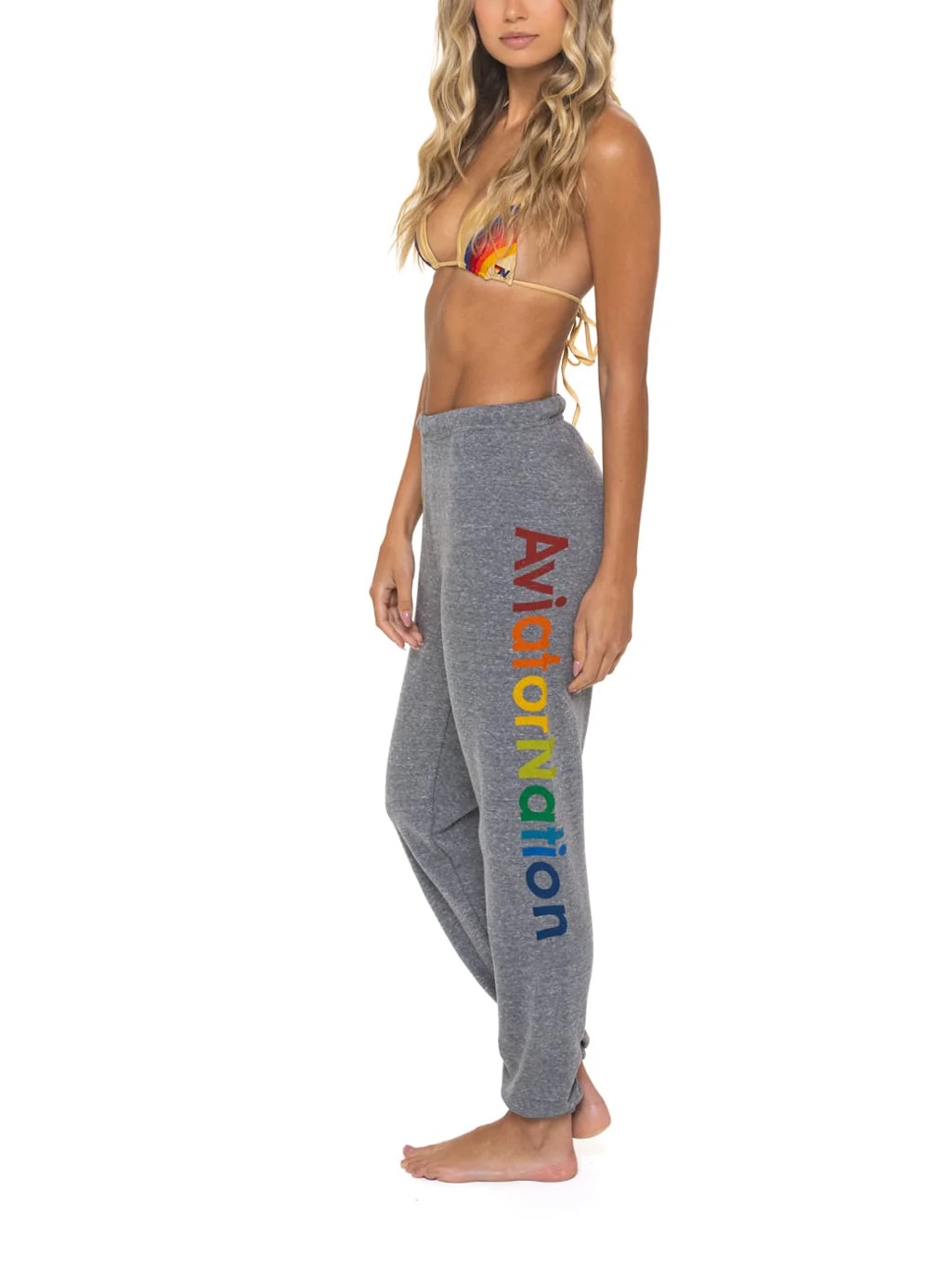 Aviator Nation Sweatpants Heather Grey Size Small